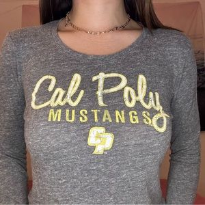 Cal Poly San Luis Obispo SLO Jansport Dark Heather Grey Long Sleeve T Shirt